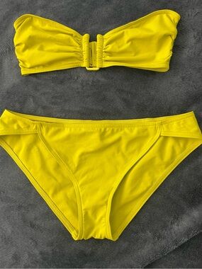 Yellow Bandeau Bikini Set - Women Swim Bikinis- Sizes not the same bottom & top